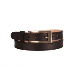Fine ceinture femme en cuir noir 5022