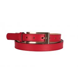 Fine ceinture femme en cuir rouge 5022