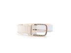 Ceinture cuir doublé blanc boucle à motif 5030