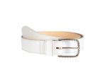 Ceinture cuir doublé blanc boucle à motif 5030