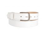 Ceinture cuir doublé blanc boucle à motif 5030