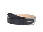 Ceinture cuir doublé bleu nuit boucle à motif 5030