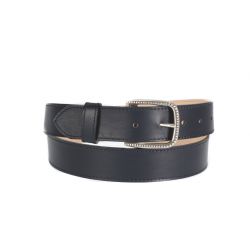 Ceinture cuir doublé bleu nuit boucle à motif 5030