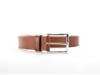 Ceinture cuir doublé gold, boucle rectangle acier poli 5032