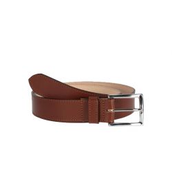 Ceinture cuir doublé gold, boucle rectangle acier poli 5032