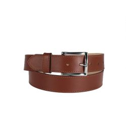 Ceinture cuir doublé gold, boucle rectangle acier poli 5032
