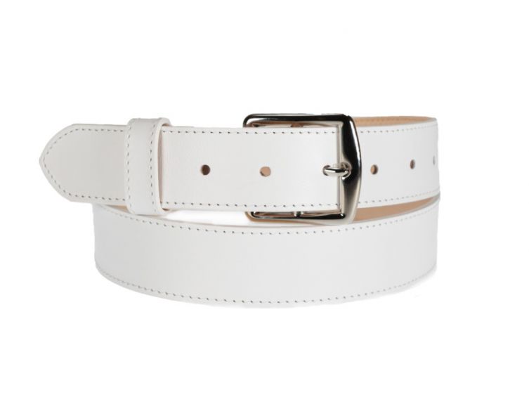 Ceinture femme en cuir doublé blanc 5035 Blc