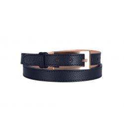 Fine ceinture femme en cuir bleu nuit 7022