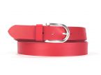 Ceinture cuir rouge, boucle fer à cheval 4029