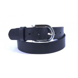 Ceinture cuir bleu marine boucle arrondie et massive 4029