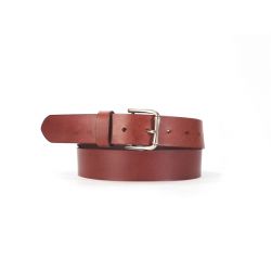 Ceinture en cuir marron cannelle et sa boucle élégante à rouleau 4024