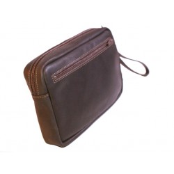 Sacoche homme en cuir marron à main