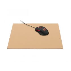 Grand tapis de souris en cuir beige - XL - 38x32 cm 