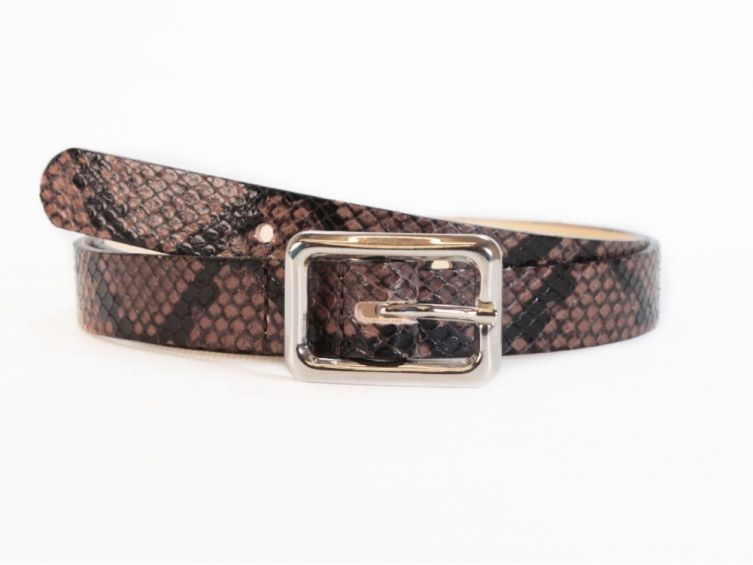 Fine ceinture femme en cuir "python" - 9087 