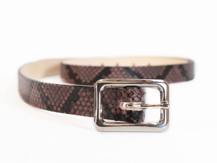 Fine ceinture femme en cuir "python" - 9087 