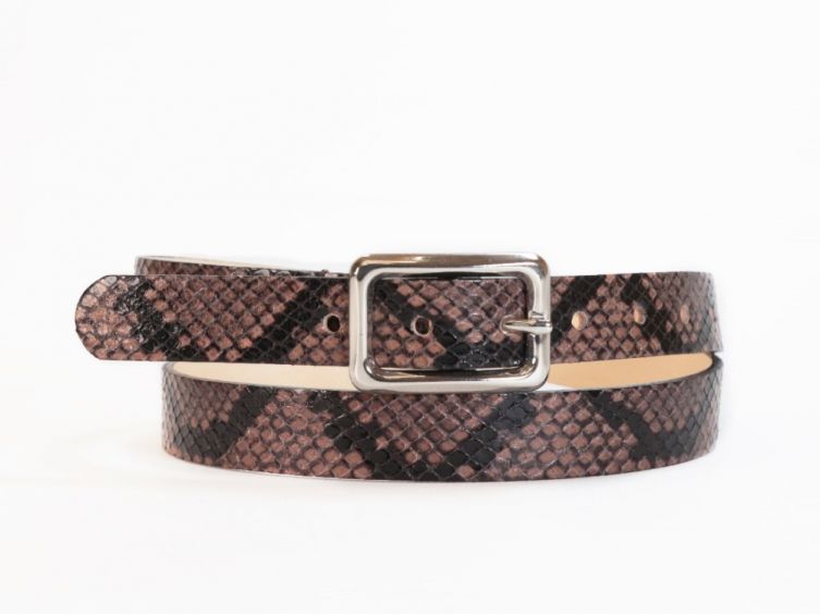 Fine ceinture femme en cuir "python" - 9087 