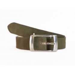 Ceinture en cuir velours vert - 2028