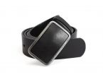 Ceinture en cuir noir boucle cuir lisse - 4090
