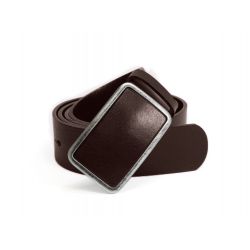 Ceinture en cuir marron foncé boucle cuir lisse - 4090