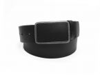 Ceinture en cuir noir boucle cuir lisse - 4090