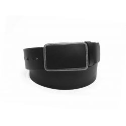 Ceinture en cuir noir boucle cuir lisse - 4090