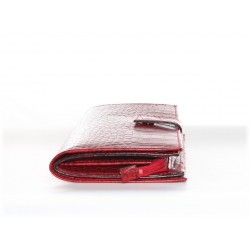  Compagnon Femme tout en un Cuir Croco Rouge 32463 