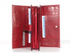  Compagnon Femme tout en un Cuir Croco Rouge 32463 