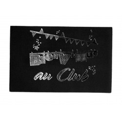  Carte Postale Cuir 'Bienvenue au Club' Noire 