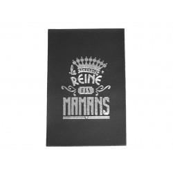  Carte Postale Cuir 'Reine des Mamans' Noire 