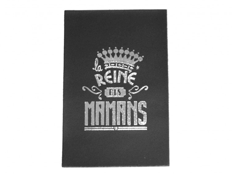  Carte Postale Cuir 'Reine des Mamans' Noire 