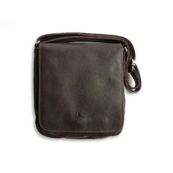 Sacoche bandoulière à rabat en cuir marron