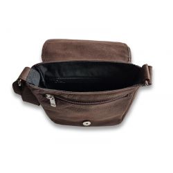 Sacoche bandoulière à rabat en cuir nubuck