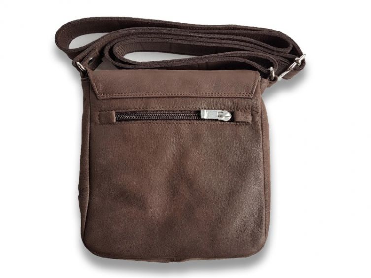 Sacoche bandoulière à rabat en cuir nubuck