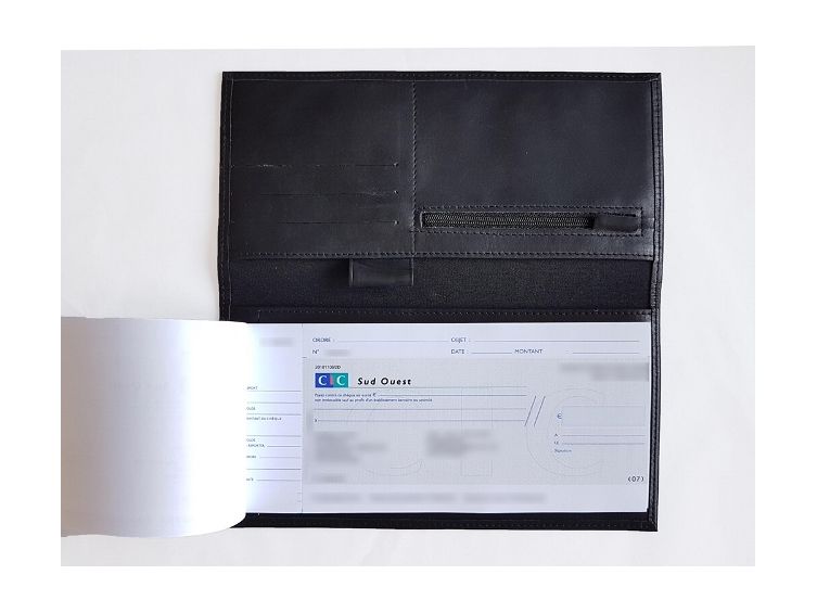 Porte-chéquier Professionnel en cuir - noir - 289