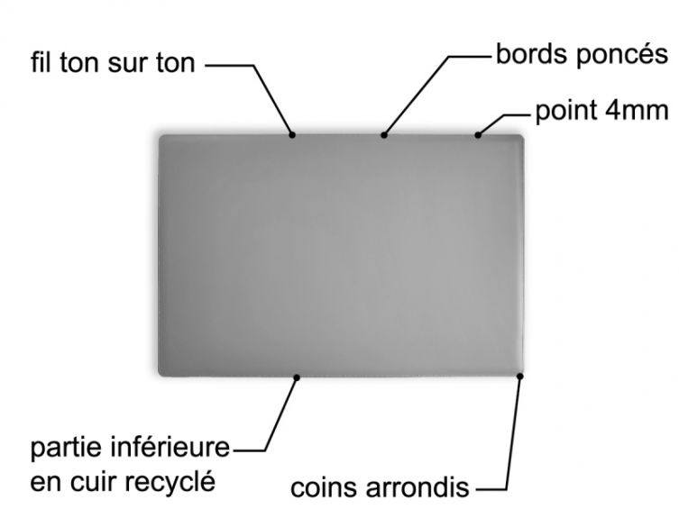 Sous-main en cuir noir - 60x40 cm 