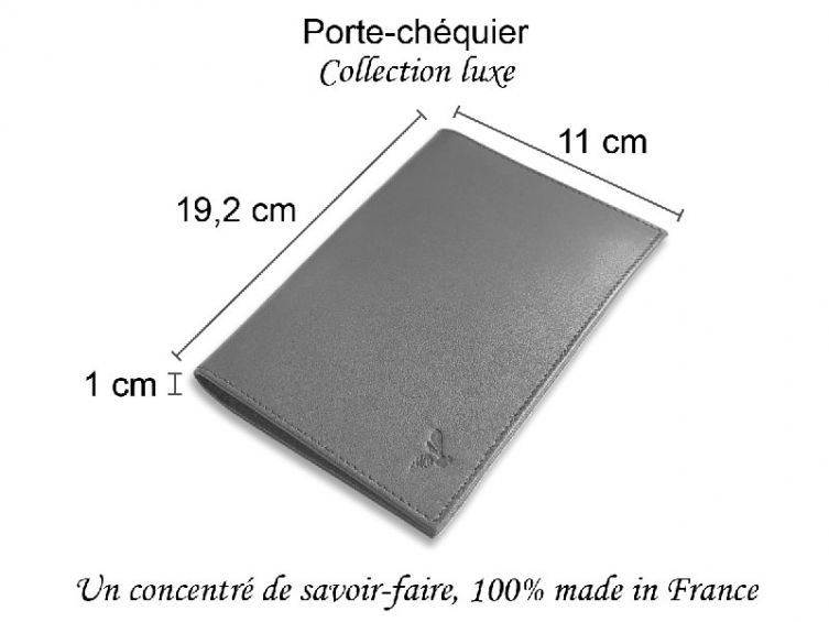 Porte chéquier de luxe tout cuir marron - C810 
