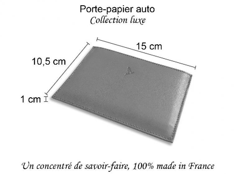 Porte papier auto compact de luxe tout cuir nude - C1819