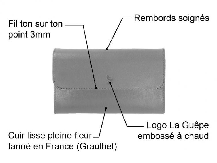 Compagnon luxe en cuir bleu - 20 cm - C1971