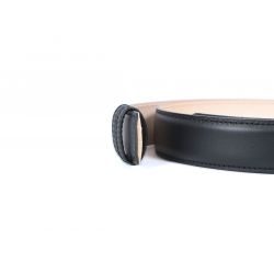 Ceinture en cuir lisse noir 35 mm pour boucle à pince