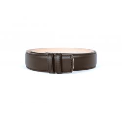 Ceinture en cuir lisse marron 35 mm pour boucle à pince