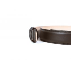 Ceinture cuir marron foncé 30mm pour boucle à pince