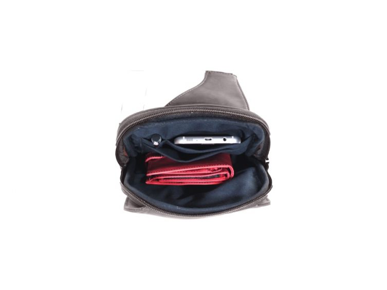 Sacoche en cuir marron foncé