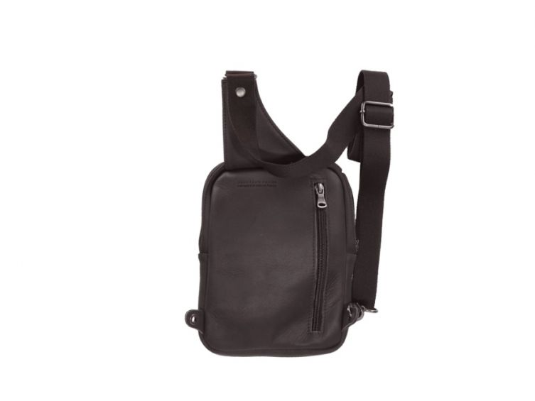 Sacoche en cuir marron foncé