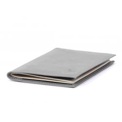 Protège passeport en cuir - gris - 421 