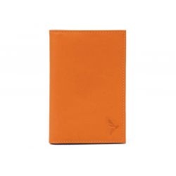 Protège passeport en cuir - orange - 421 