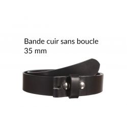 Ceinture sans boucle cuir noir 35 mm 1002