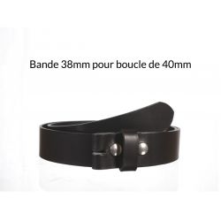 Ceinture en cuir sans boucle Noir 40 mm 4003