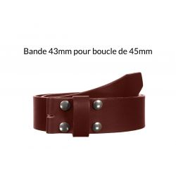 Ceinture en cuir sans boucle Marron cannelle 45 mm 4004