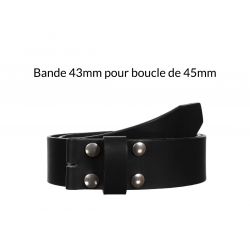 Ceinture en cuir sans boucle Noir 45 mm 4004