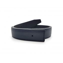 Ceinture cuir réversible, marine lisse et noir grainé - 5002